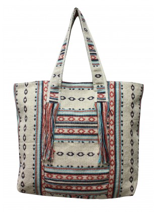 Fringed Dhurrie bag